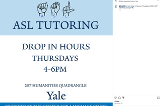 ASL tutoring drop in hours