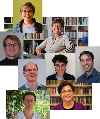 A collage of images of current faculty in the Yale Department. 